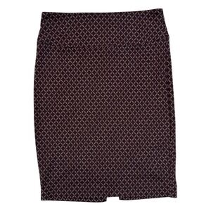 Catch My I Pencil Skirt 5 Brown Purple Geometric Diamond Print Dark Academia